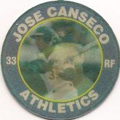 1991 Score 7-Eleven Superstar Action Coins: Northern California Region #2 HG Jose Canseco Front