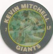 1991 Score 7-Eleven Superstar Action Coins: Northern California Region #10 HG Kevin Mitchell Front