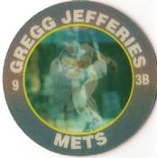 1991 Score 7-Eleven Superstar Action Coins: Northeast Region #8 RL Gregg Jefferies Front