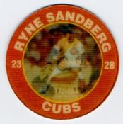 1991 Score 7-Eleven Superstar Action Coins: Northwest Region #8 SM Ryne Sandberg Front