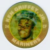 1991 Score 7-Eleven Superstar Action Coins: Southern California Region #3 PJ Ken Griffey, Jr. Front
