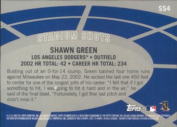 2003 Stadium Club - Stadium Shots #SS4 Shawn Green Back