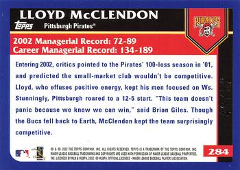 2003 Topps - Black #284 Lloyd McClendon Back
