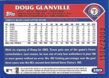 2003 Topps - Gold #389 Doug Glanville Back