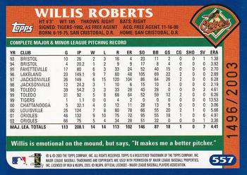 2003 Topps - Gold #557 Willis Roberts Back