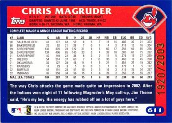 2003 Topps - Gold #611 Chris Magruder Back