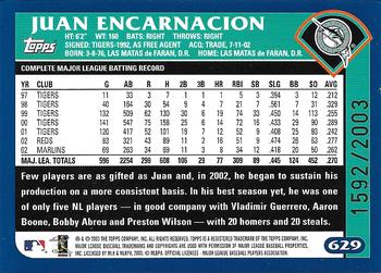2003 Topps - Gold #629 Juan Encarnacion Back