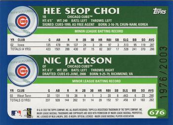 2003 Topps - Gold #676 Hee Seop Choi / Nic Jackson Back