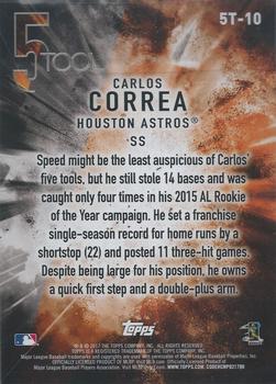 2017 Topps 5 Tool 5x7 #5T-10 Carlos Correa Back
