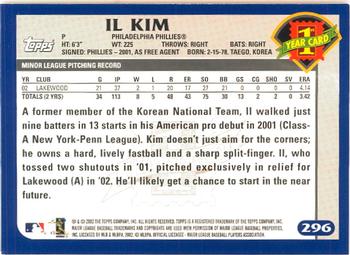 2003 Topps - Home Team Advantage #296 Il Kim Back