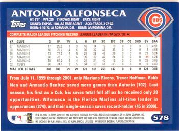 2003 Topps - Home Team Advantage #578 Antonio Alfonseca Back