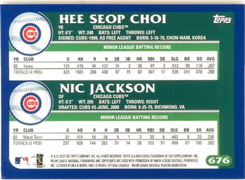 2003 Topps - Home Team Advantage #676 Hee Seop Choi / Nic Jackson  Back