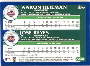 2003 Topps - Home Team Advantage #684 Aaron Heilman / Jose Reyes  Back