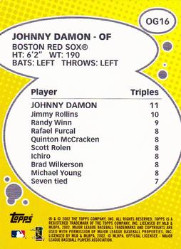 2003 Topps - Own the Game #OG16 Johnny Damon Back