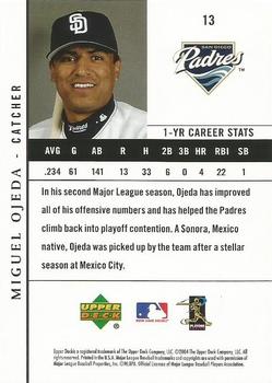 2004 Upper Deck San Diego Padres #13 Miguel Ojeda Back