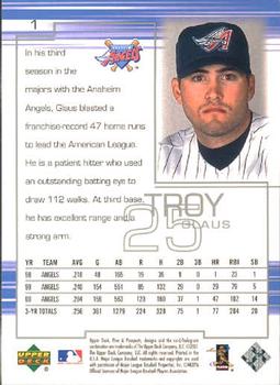 2001 Upper Deck Pros & Prospects #1 Troy Glaus Back