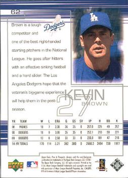 2001 Upper Deck Pros & Prospects #62 Kevin Brown Back