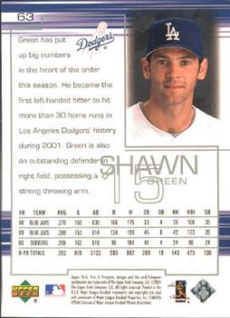 2001 Upper Deck Pros & Prospects #63 Shawn Green Back