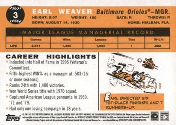 2017 Topps Archives - Peach #3 Earl Weaver Back