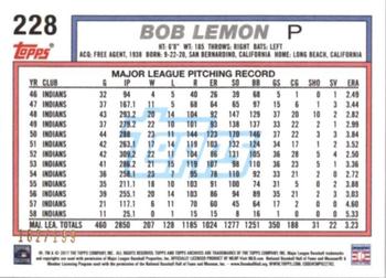 2017 Topps Archives - Peach #228 Bob Lemon Back