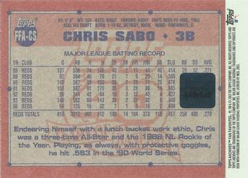 2003 Topps All-Time Fan Favorites - Archives Autographs #FFA-CS Chris Sabo Back