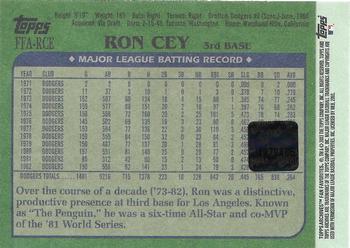 2003 Topps All-Time Fan Favorites - Archives Autographs #FFA-RCE Ron Cey Back