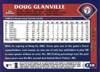 2003 Topps Chrome - Gold Refractors #238 Doug Glanville Back