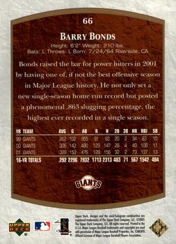2001 Upper Deck Ultimate Collection #66 Barry Bonds Back