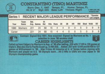 1991 Donruss #28 Tino Martinez Back