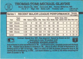 1991 Donruss #132 Tom Glavine Back