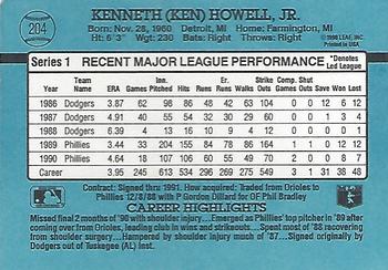 1991 Donruss #204 Ken Howell Back