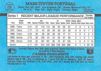 1991 Donruss #268 Mark Portugal Back