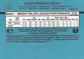 1991 Donruss #338 Alan Mills Back