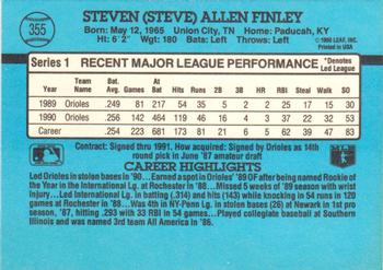 1991 Donruss #355 Steve Finley Back