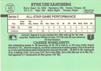 1991 Donruss #433 Ryne Sandberg Back