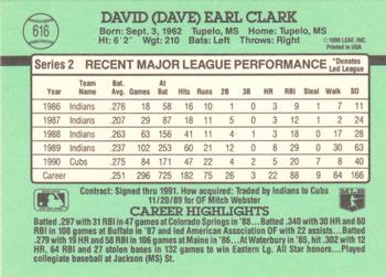 1991 Donruss #616 Dave Clark Back