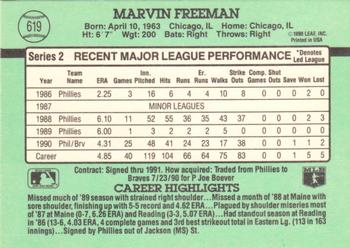 1991 Donruss #619 Marvin Freeman Back