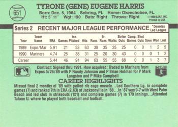 1991 Donruss #651 Gene Harris Back