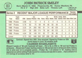 1991 Donruss #664 John Smiley Back