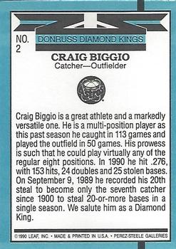 1991 Donruss #2 Craig Biggio Back