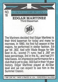 1991 Donruss #16 Edgar Martinez Back