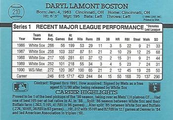 1991 Donruss #210 Daryl Boston Back