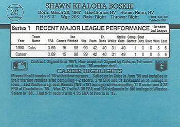 1991 Donruss #241 Shawn Boskie Back