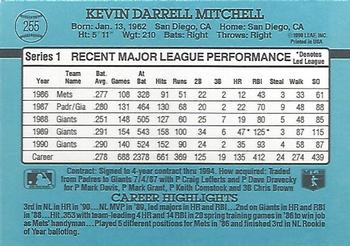 1991 Donruss #255 Kevin Mitchell Back