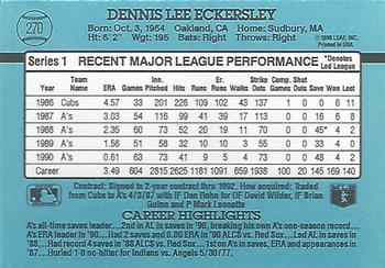 1991 Donruss #270 Dennis Eckersley Back
