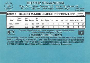 1991 Donruss #296 Hector Villanueva Back