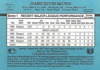 1991 Donruss #314 Kevin Brown Back