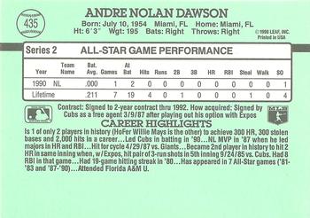 1991 Donruss #435 Andre Dawson Back