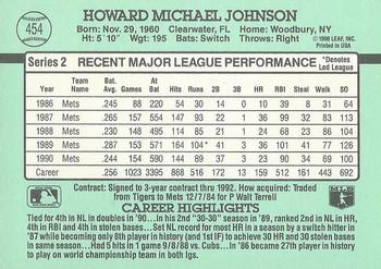 1991 Donruss #454 Howard Johnson Back