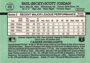 1991 Donruss #466 Ricky Jordan Back